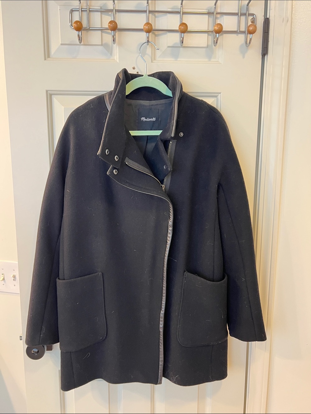 Madewell Women’s Black City Grid Coat size 6